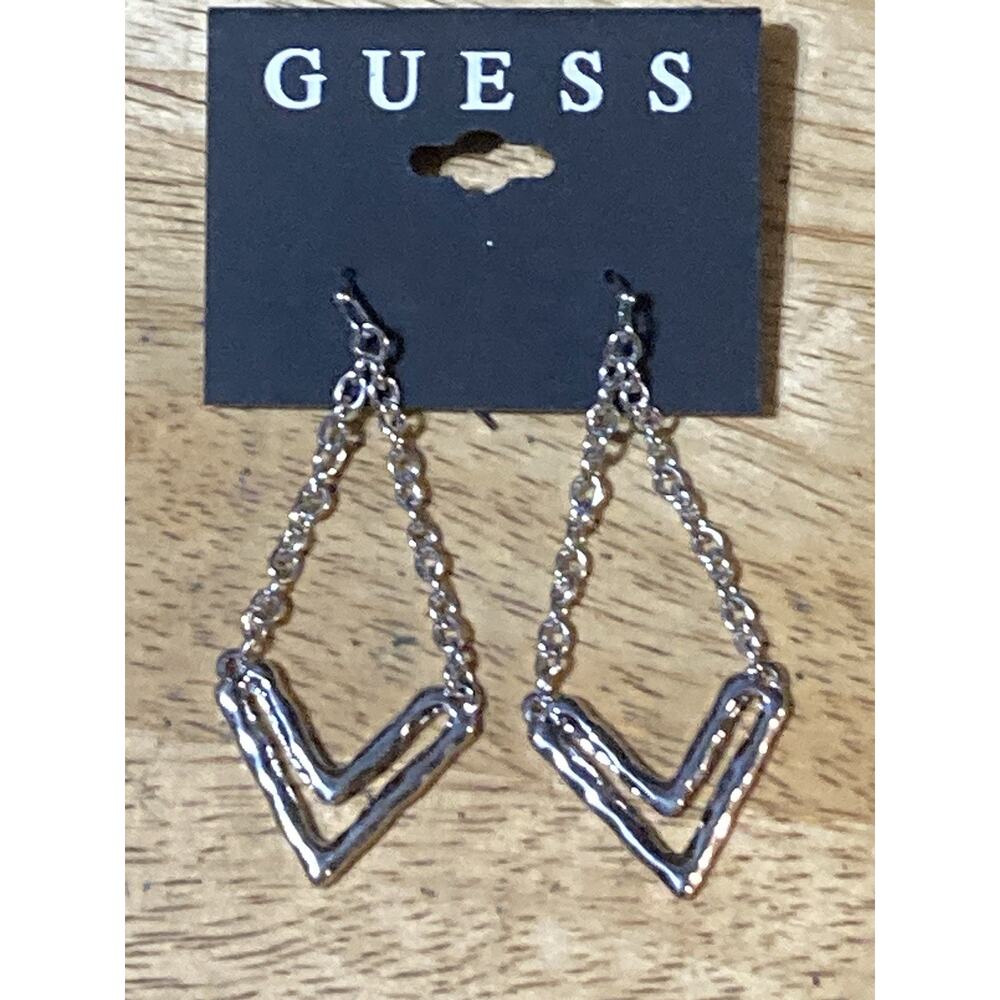 New Guess Silver‎ Chain dangle earrings
